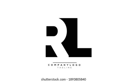 RL icon monogram letter text alphabet logo design