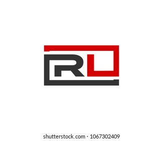 RL initial box letter logo template vector