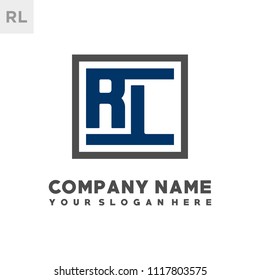 RL initial box letter logo template vector