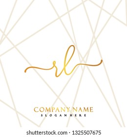 RL Initial Handwriting logo template vector