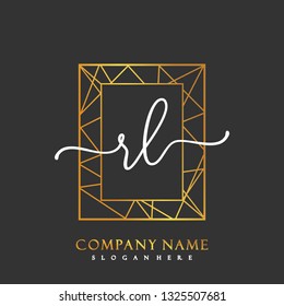 RL Initial Handwriting logo template vector