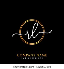 RL Initial Handwriting logo template vector
