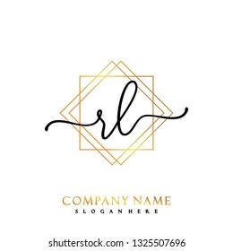 RL Initial Handwriting logo template vector