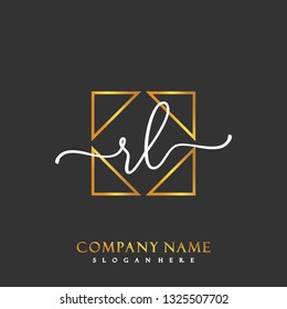 RL Initial Handwriting logo template vector