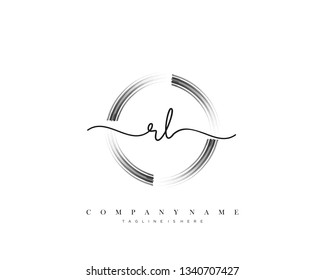 RL initial handwriting logo template vector