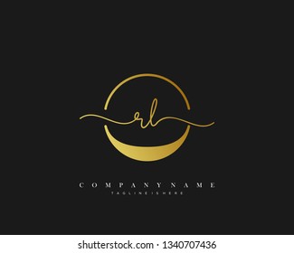 RL initial handwriting logo template vector