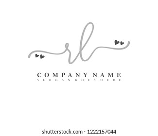 RL Initial handwriting logo vector