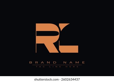 RL initial letter logo design. Letter R and L luxury alphabet letter logo icon template