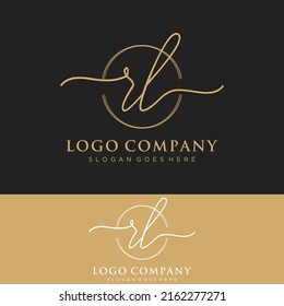 RL Initial letters, handwriting signature logo.