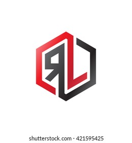 RL initial letters looping linked hexagon logo red black