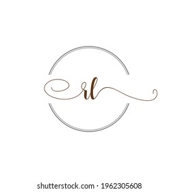 RL Initial Logo Handwriting template letter illustration