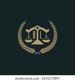 RL initials for law firm logo icon design vector image