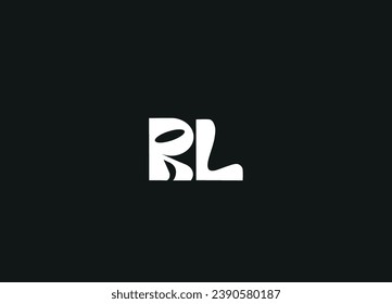 Diseño del logotipo de la carta RL y diseño del logotipo inicial