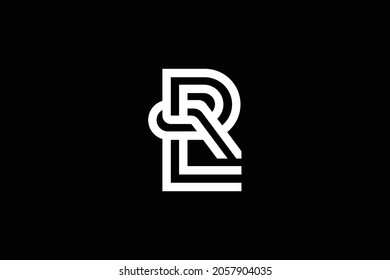 Diseño del logo de la carta RL sobre fondo de lujo. Concepto de logotipo de letras de monograma JR. Diseño de iconos de RL. LR elegante y diseño de icono de letra blanca profesional en el fondo negro.