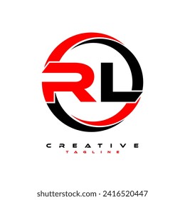RL letter logo design on black background. RL creative initials letter logo concept. RL letter design.