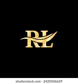 Letra RL Símbolo de la elegancia del logotipo, vector de tipografía de serif de empresa creativa nombre inicial diseño de monograma