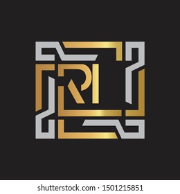 RL Letter logo initial capital monogram with abstract ornament