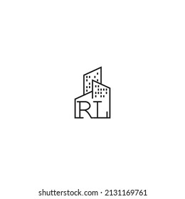 RL line concept logo in high quality professional design that will be best for companies related to real estate