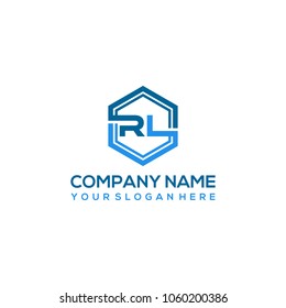 RL logo letter initial, Abstract polygonal Background Logo,