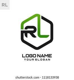 RL logo letter initial, Abstract polygonal Background Logo,