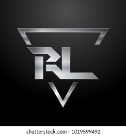RL Logo, Metal Logo, Silver Logo, Monogram, Polygon