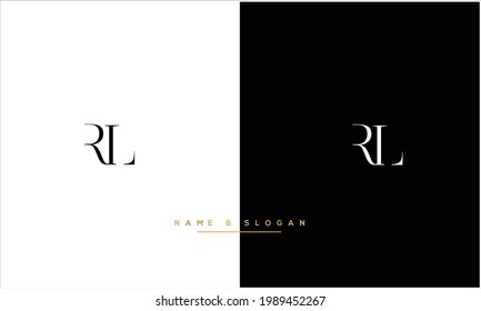 RL ,LR Abstract Letters Logo monogram