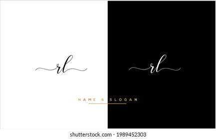 Monograma del logotipo de las letras abstractas RL ,LR