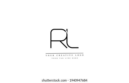 plantilla de monograma del logotipo del vector abstracto de LR de RL