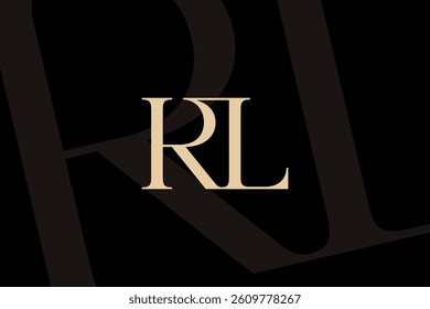 RL or LR letter logo icon design. Classic style luxury initials monogram.
