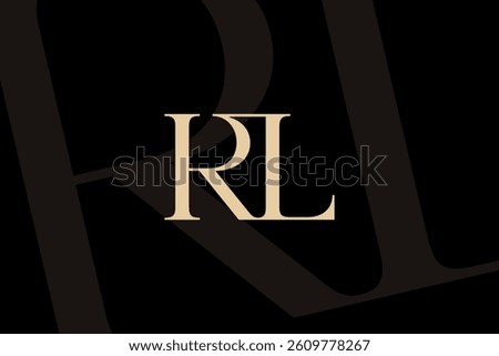 RL or LR letter logo icon design. Classic style luxury initials monogram.