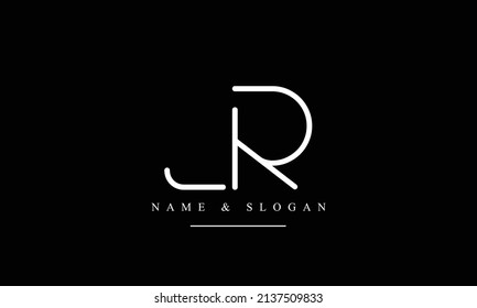 Monograma del logotipo de las letras abstractas RL, LR, R, L