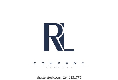 RL Modern Initials Logo Design. Logotipo de marca com iniciais estilizadas apresentando design arrojado e estética moderna. Ideal para profissionais de marca de negócios ou projetos criativos com foco em minimalista