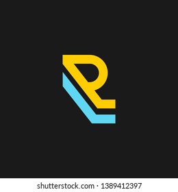 RL or R L letter alphabet logo design in vector format.