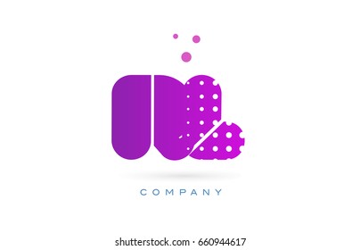 rl r l pink dots dotted letter logo alphabet creative company vector icon design template