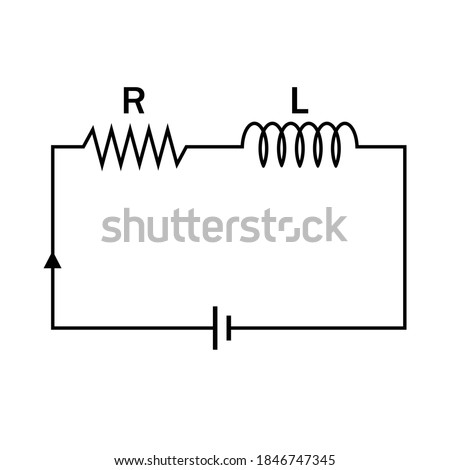 RL series circuit on white background