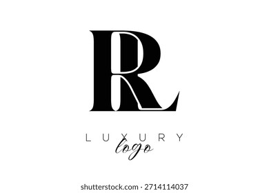 Logotipo de la tipografía del monograma de la letra de RL Serif para la identidad elegante de la marca de Premium