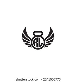 RL simple fitness gym concept in high quality professional design that will print well across any print media