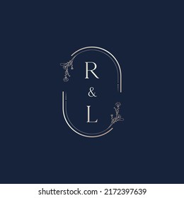 RL wedding initial logo letters in high quality professional design that will print well across any print media