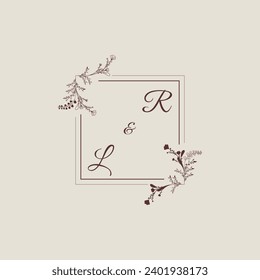 RL wedding line square monogram with high quality professional design that will print well