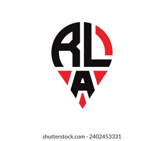 
diseño de logotipo de la forma de ubicación de la letra RLA