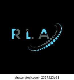 Diseño creativo del logo de la carta RLA. Diseño único de RLA.
