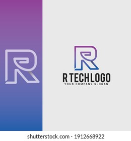 R-LETTER logo design vector template