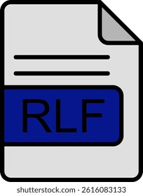 RLF File Format Line Vector Icon Design