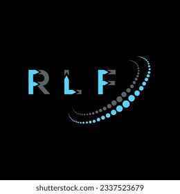Diseño creativo del logo de la carta de RLF. Diseño único de RLF.
