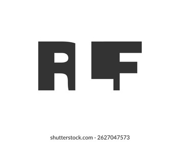 RLF logo design. Initial letter R L F bold font style for tech startups, consulting, corporate branding. Creative company name, headlines typography identity, trendy logotype. Vector illustration.