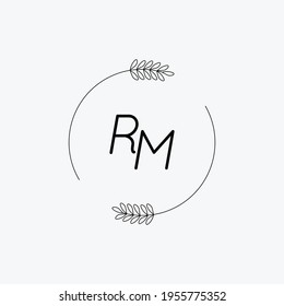 RM Beauty vector initial logo, handwriting logo of initial signature