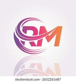RM Creative Gradient Swirl Monogram Logo – Modern Abstract Letter mark Design for Professional Branding and Digital Identity