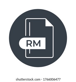 RM File Format Icon. RM extension filled icon.