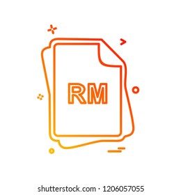 RM file type icon design vector