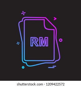 RM file type icon design vector